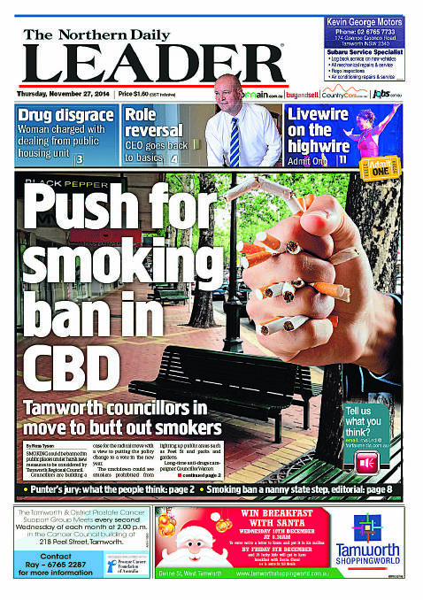 BUTT OUT: Thursday’s front-page story on a proposed CBD smoking ban has readers talking online. 