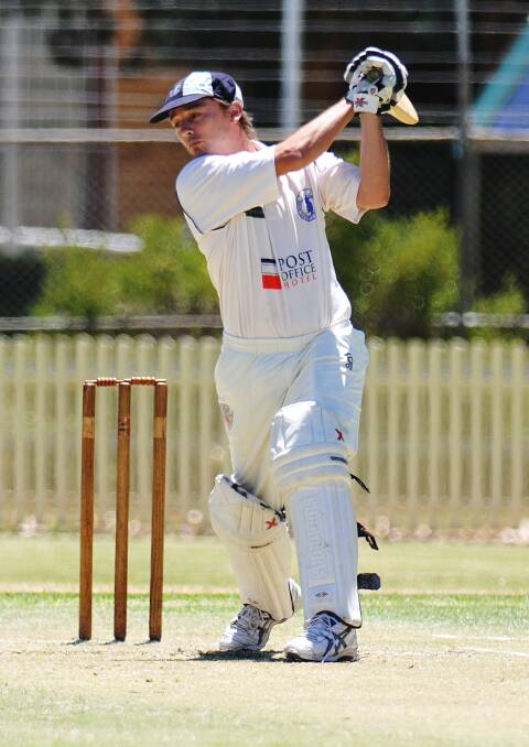 Souths captain Nick Leyden has pinned his hopes on big hitting tail ender and opening bowler Col Smyth (Pictured) to save the day with the bat as they resume at 7-47 against City today. Photo: Geoff O'Neill 080214GOE02