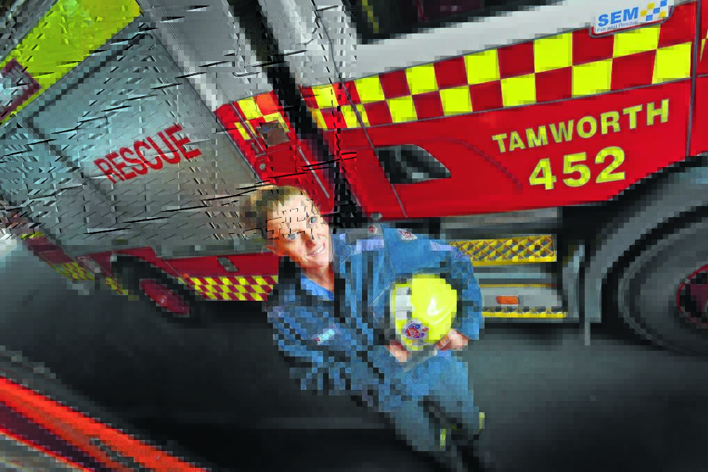 NO LIMITS: Narelle Joyce hasn’t looked back since joining the ranks as the first permanent female firefighter in Tamworth. Photo: Barry Smith 020715BSB12