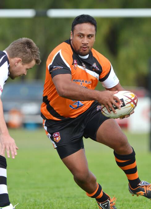Amos Ioasa might have played in a badly-beaten Manilla Tigers but he still excelled to snare two points in the best and fairest competition. 
Photo: Barry Smith  260414BSE28