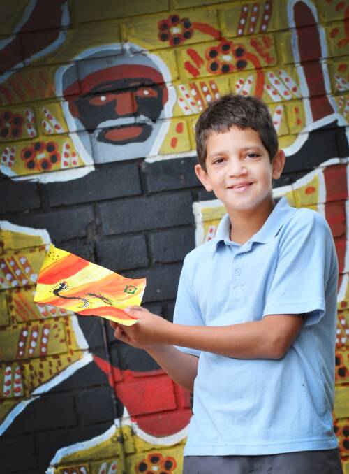 AWARD WINNER: Kieren Waters from Wallhallow Public School has been recognised in a national art competition. Photo: Gareth Gardner 251114GGA01