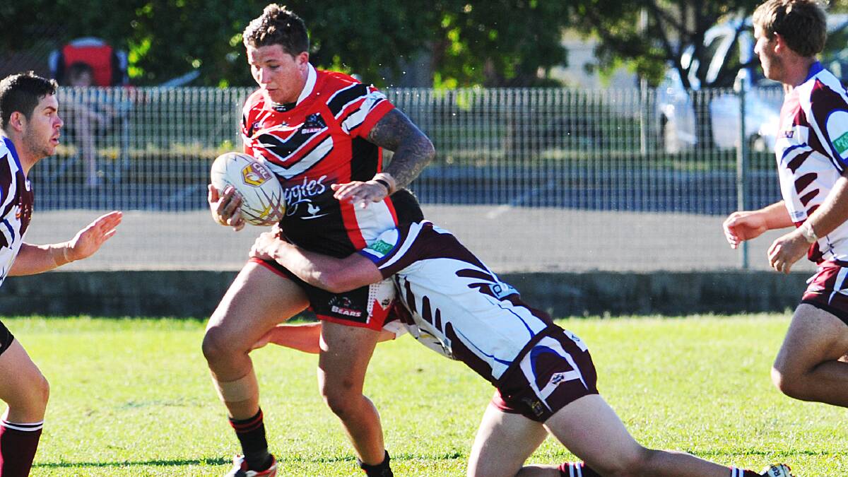 North Tamworth hooker Brock Wadwell looks for an opening during the 22-8 KO Final win over West Lions. 130414GOG13