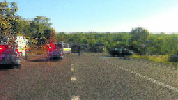 DEATH ON THE ROAD: The scene of the carnage near Stanthorpe in February 2014.