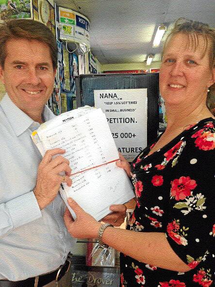 CONCERNS HEARD: Member for Tamworth Kevin Anderson and Tamworth Newsagency owner Sharon Maloney look forward to the petition being presented to the state government.