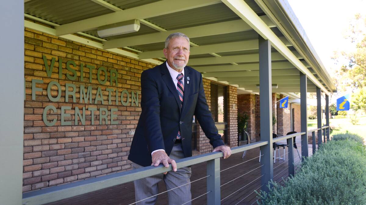 MANY AGAINST RELOCATION: Gunnedah mayor Owen Hasler, at the Gunnedah Visitor Information Centre yesterday said the public meeting on Monday night about the possible relocation of the centre carried the same level of emotion as the first meeting in November. Photo: Barry Smith 080414BSA04