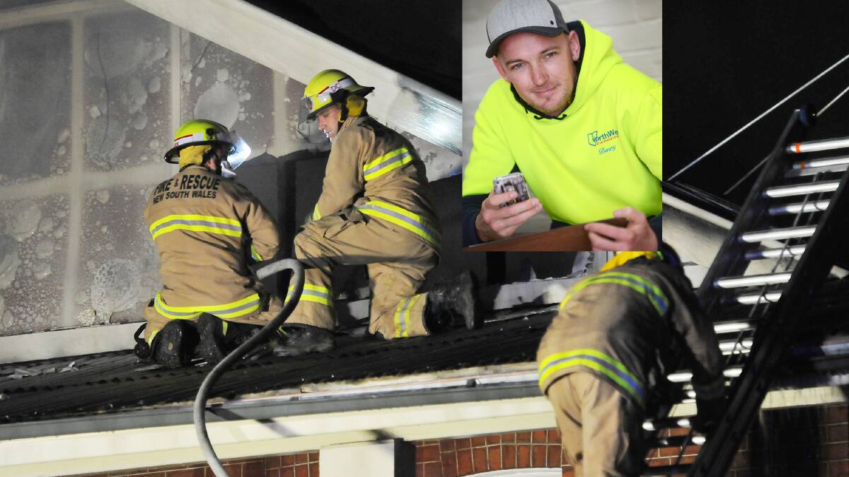 FIRE DAMAGE: Fire and Rescue NSW firefighters cut into the roof of a home in Carthage St that was severely damaged by fire on Thursday night. Photo: Gareth Gardner 220814GGA03 INSET - PAY IT FORWARD: Benny Griffiths. Photo: Barry Smith 220814BSE02