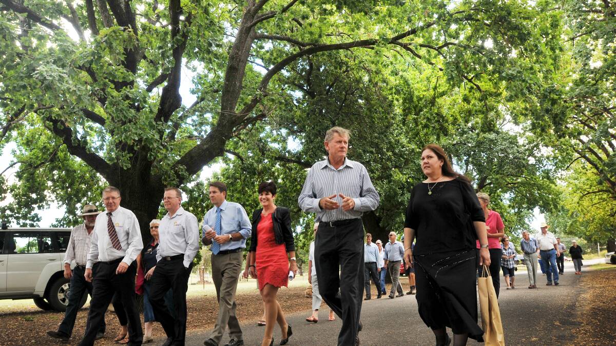 PROTECTED: Col Murray, Paul Bennett, Kevin Anderson, Robyn Parker, David McKinnon and a Heritage Department representative take a stroll down the iconic King George V Ave yesterday, shortly before Ms Parker declared the thoroughfare is state heritage listed. Photo: Gareth Gardner 120314GGD01