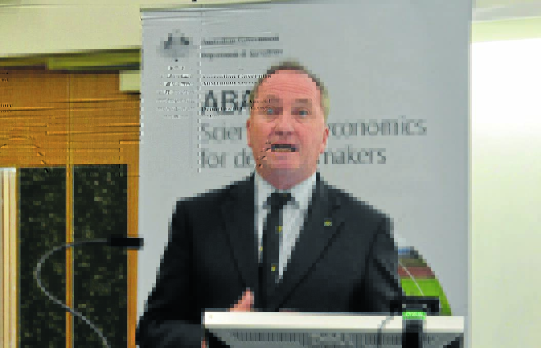 Federal Agriculture Minister Barnaby Joyce.