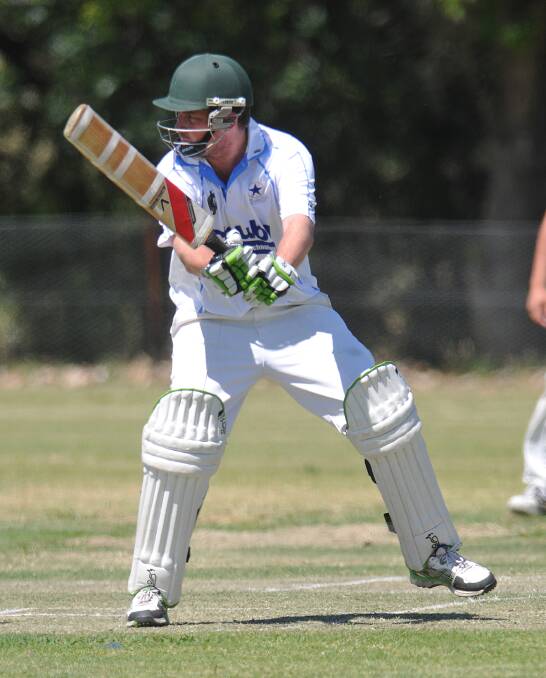 Tamworth Second XI captain Ben Middlebrook in batting form during last weekend’s War Veterans Cup success for Old Boys. Photo: Geoff O’Neill 181014GOG02