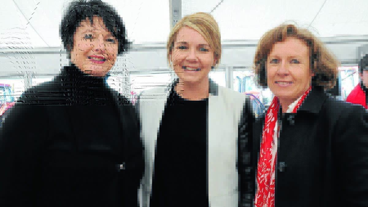 MC for the Women in Business High Tea at Agquip Isobel Knight, left, with guest speakers Melinda McDonald and Jenny Bailey.
