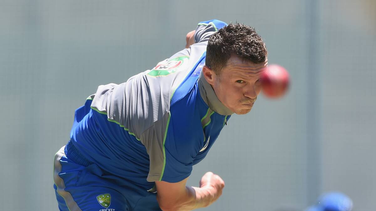 Peter Siddle bowls during an Australian nets session at The Gabba on November 3, 2015 in Brisbane, Australia. Pic: Matt Roberts/Getty Images