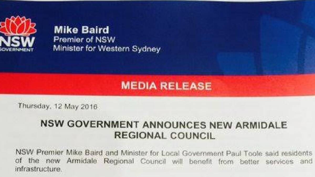 NSW Premier reveals new Armidale Regional Council