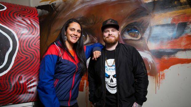 Nikita Rotumah and Ben Clark at the Melbourne Aboriginal Youth Sport and Recreation Co-Operative. Photo: Paul Jeffers
