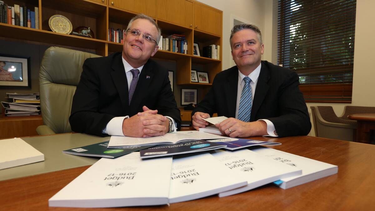 Treasurer Scott Morrison and Finance minister Senator Mathias Cormann. Photo: Andrew Meares