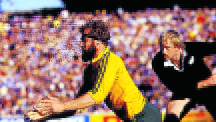 Australian breakaway and former New England resident Greg Cornelsen in action during the Bledisloe Cup rugby union match against the New Zealand All Blacks at the Sydney Cricket Ground on July 28, 1979. Australia won the match 12-6. 
Photo: Rick Stevens