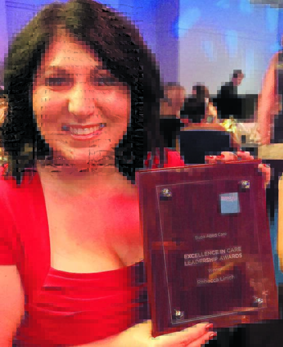 VETERAN-SPECIFIC CARE: Bupa Tamworth care manager Rebecca Linich with her Excellence in Care Leadership award.