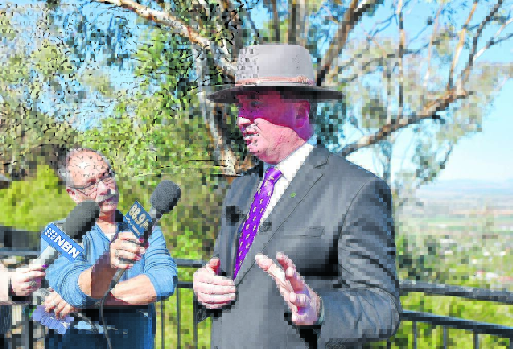 GOOD RECEPTION: Barnaby Joyce said the proposed towers were selected in areas that had been overlooked by mobile operators. Photo: Geoff O’Neill 240516GOB02