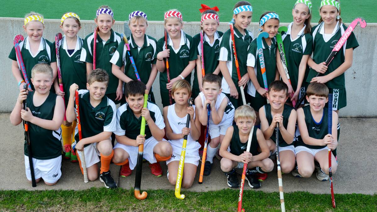 Some of Tamworth’s huge representation for this weekend’s York Cup and Kim Small Shield. (Front from left) Haydon Hunt, Lachlan Butters, Charlie Straw, Harrison Bracken, Lucas Abra, Jack Marshall, Charlie Stone and Hamish George.  (Back from left)  Maggie Highlands, Georgia Briggs, Eliza Griffiths, Peyton Abra, Shelley King, Eliza Kearney, Ashlee Kampe, Hannah Wakely, Meg Watson and Abby Wakely.  Photo: Barry Smith 140716BSE01