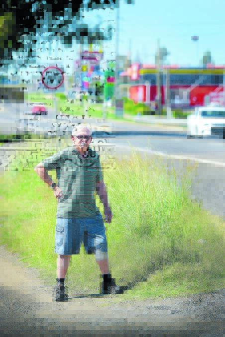 SAFETY CONCERN: South Tamworth resident Allan Lisle outside his house on Goonoo Goonoo Rd has been calling for a highway upgrade there for nearly 30 years. Photo: Barry Smith 020216BSB08