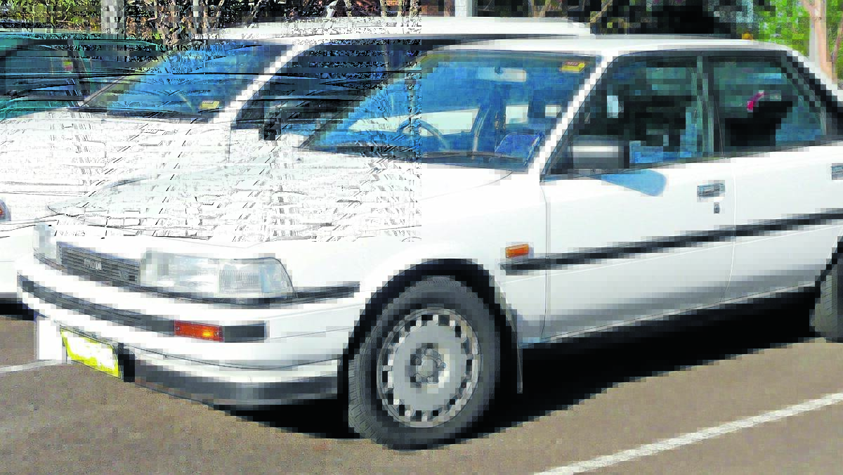 PUBLIC APPEAL: Police believe a man with an Akubra-style hat could have been driving a white older-model sedan, similar to this one, when it was involved in the fatal hit-and-run of a man in Inverell on March 5. Photo: Supplied