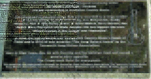 The plaque explains Jim Wesley’s contribution to Australian country music.