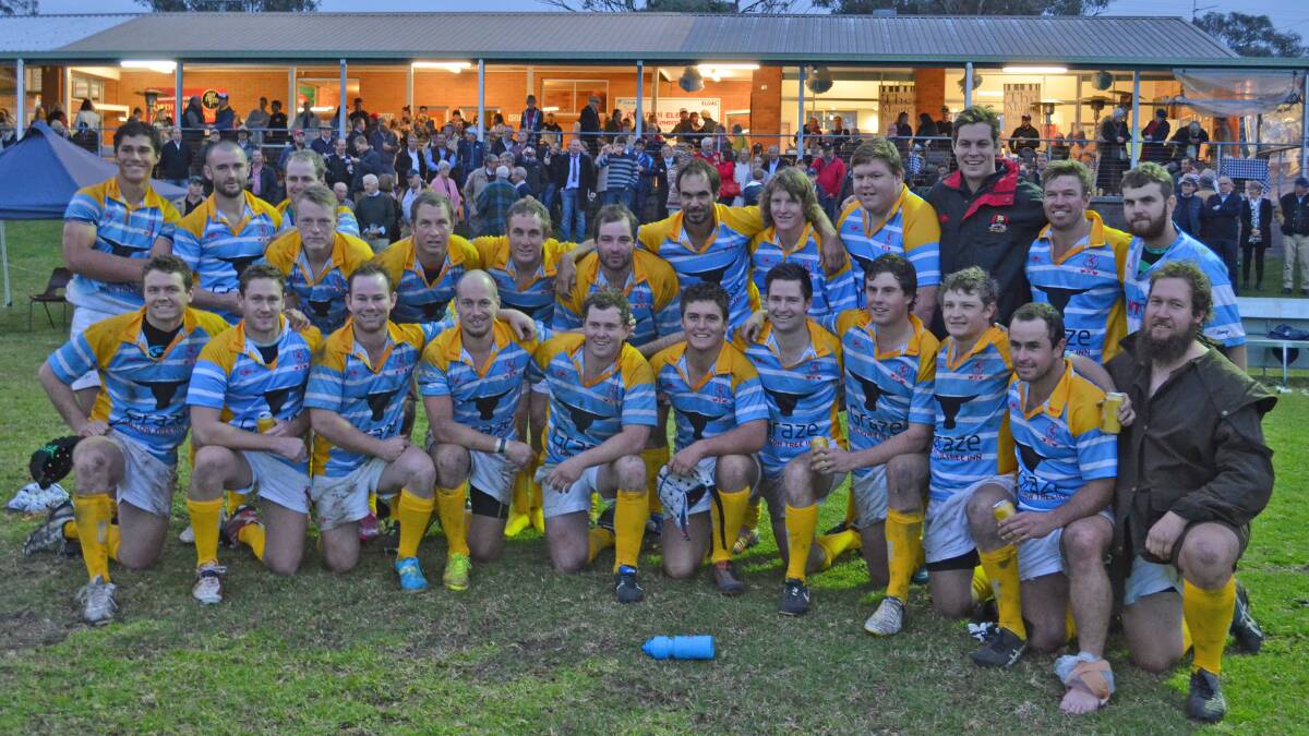 The Quirindi players in their special 60th anniversary jerseys after Saturday’s game. Photo: Chris Bath 180616CBA17