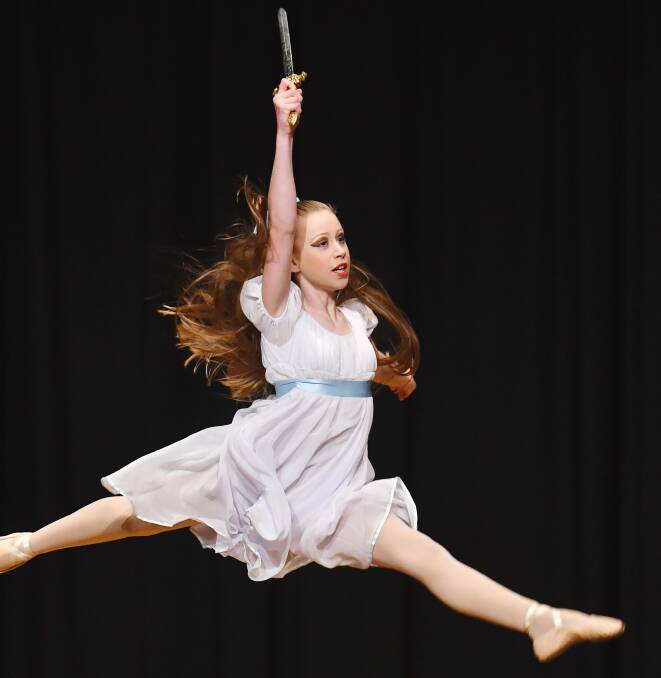 Tamworth’s Lily Fox in the Demi Character or Character Solo 12 years and under section of the eisteddfod. Photo: Barry Smith 100616BSD04