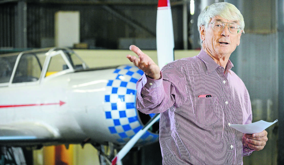 STAND STRONG: Dick Smith urges politicians to be tough and stand up to bureaucrats for the future of the aviation industry. Photo: Barry Smith 120416BSA26
