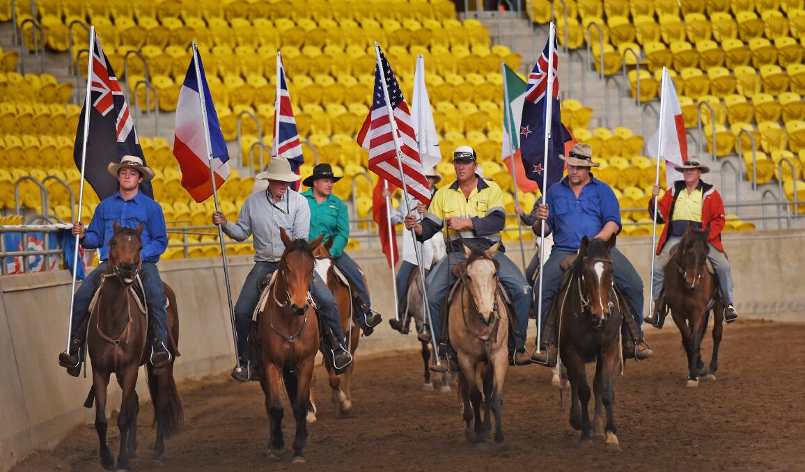 WORLD STAGE: Riders rehearse for the opening ceremony of the International Youth World Cup, to get under way next week. Photo: Gareth Gardner 160616GGB01