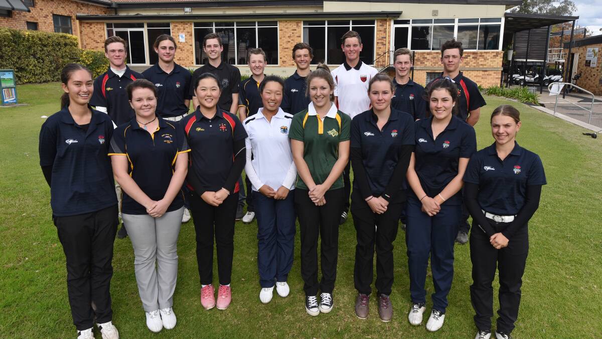 The NSW All Schools team that will play at the Nationals in Adelaide next month. (Back from left) James Conran, Jones Comerford, Reid Brown, Tom Heaton, Harrison Crowe, Jordie Garner, Harry Doig, Will Bayliss, (Front from left) Monica Johnson, Cassidy Graham, June Song, Bella Kil, Maddie Trew, Kelsey Bennett, Danni Vasquez, Steph Kyriacou. Photo: Geoff O’Neill 300616GOC01