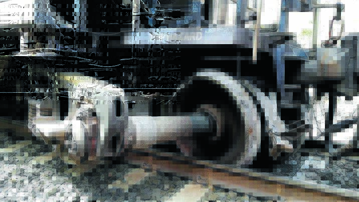 COSTLY REPAIRS: The Australian Transport and Safety Bureau has found this wheel failure was to blame for a coal train derailment south of Tamworth last year. Photo: ATSB