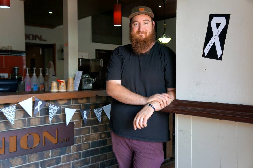 BEARD TO GO: Union Bar owner Joel McNamara will have his cherished beard shaved to raise funds for the White Ribbon initiative to fight violence.