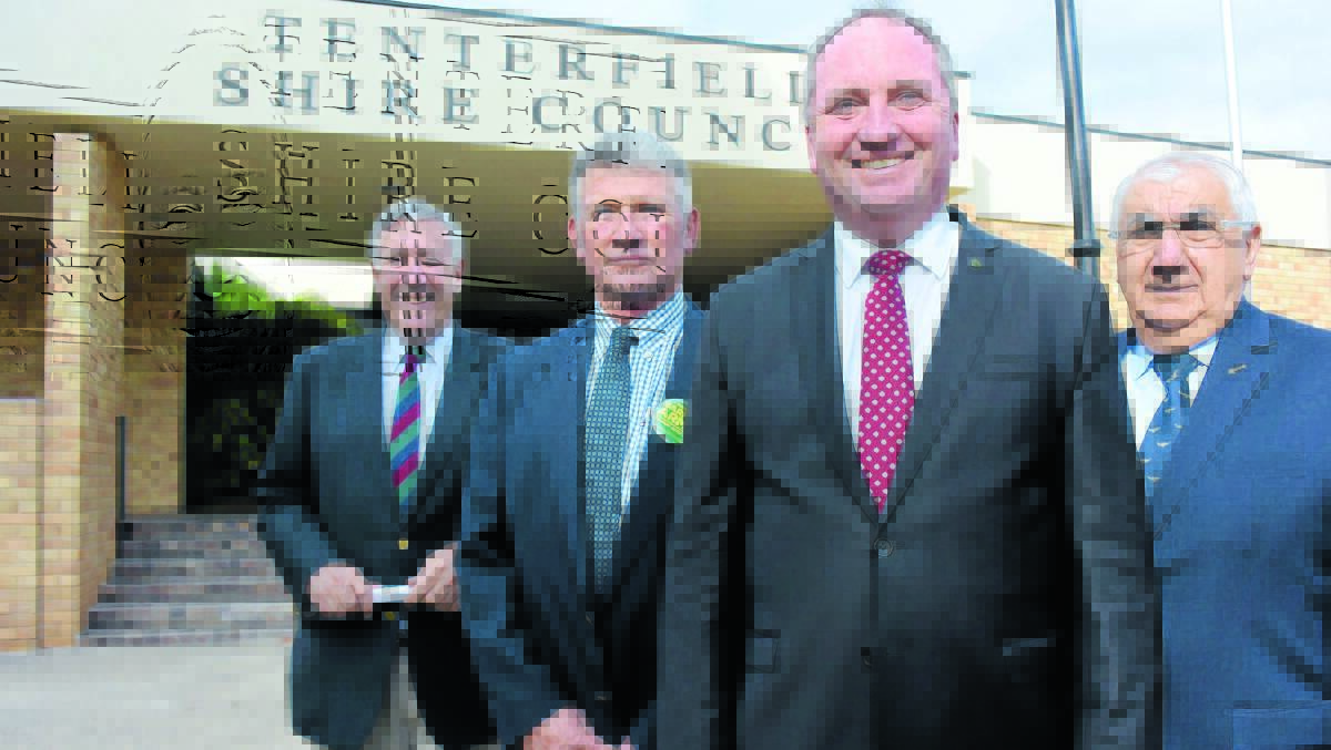 MONEY MEN: Deputy Prime Minister and Member for New England Barnaby Joyce joined NSW Minister for Roads and Freight Duncan Gay, Member for Lismore Thomas George and Tenterfield Shire mayor Peter Petty to announce $24 million for the Mt Lindesay Rd. 