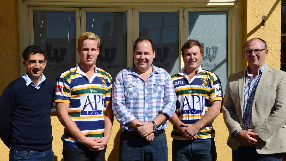 READY TO IMPRESS: Luke Stephen, Colts captain Sinclair Clinton, Wicklow Hotel’s Nick Ingham-Myers, Opens’ captain Joe Druce and Jason Lincoln. 