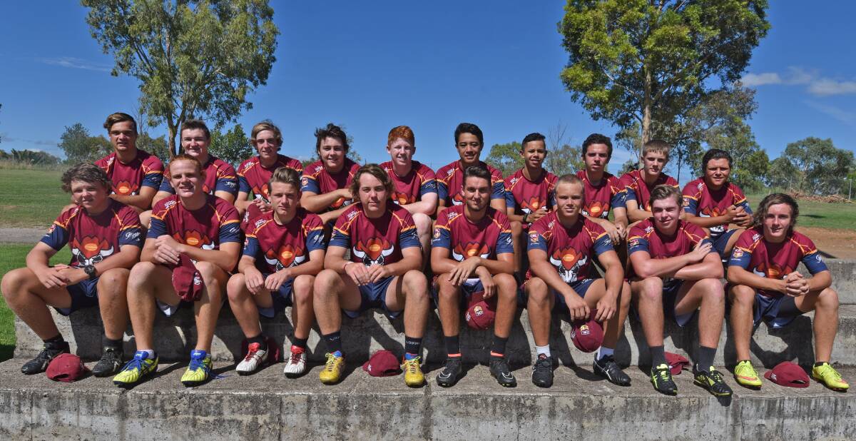 The GNA Cubs (back from left) Luke Howes, Max Altus, Cody Byrne, Bailey Lennon, Alex Fisher, Coen Reiri, Steve McGrady, Dylan Porter, Jake Smith, Nathan Connors (front from left) Alek Hall, Thomas Pickersgill, Jed Englert, Zac Parker, Lachlan Chard, Max Graecen, Lachlan Fry, James Hargrave.  
Photo: Geoff O Neill 060216GOB04
