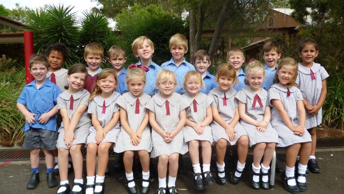Quirindi Public School Kindergarten KT Front from left, Finn Moore, Abbey Pryor, Sophie Hallman, Meia Sing, Adison Lewins, Lucia Thomson Raya, Alexandra Frith,
Olivia Hill; Back row, Robert Lindenberg, Awhinatia Putere, Zakai Searle Gibson, Jack Lawson, William Brown, Roy Peatling, Bryce
Crowther, Jack Goodwin, Tobias Pollard, Janahri Darcy.
Absent: Blake Thompson and Lachlan Stenner.
