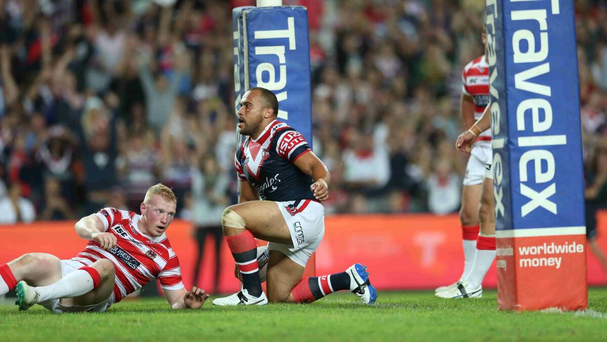 Sam Moa in the World Club Challenge game against Wigan Warriors at Allianz Stadium. Picture: Anthony Johnson
