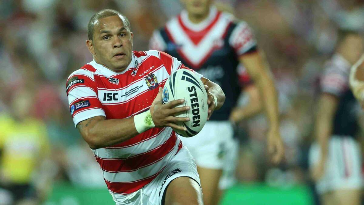 Matt Bowen puts on the pace in the World Club Challenge game against Wigan Warriors at Allianz Stadium. Picture: Anthony Johnson