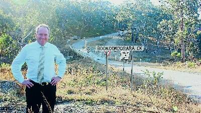 STRUCTURE TO BE REPLACED: Member for New England Barnaby Joyce at the Bookookoorara Creek bridge near Tenterfield.