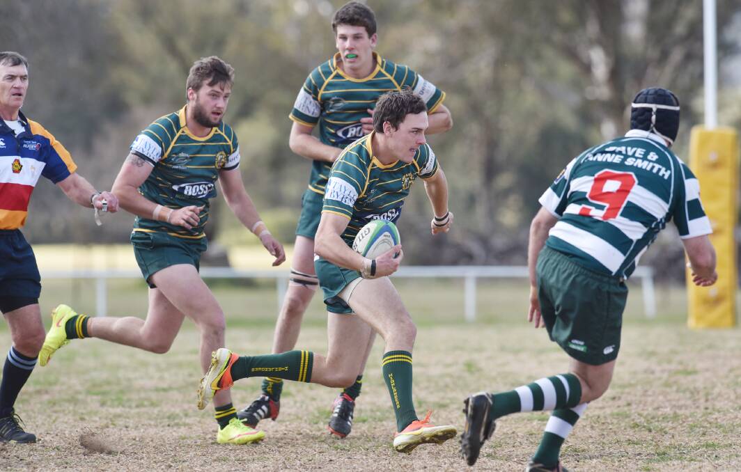Inverell winger Michael Schneider was electric for the Highlanders against Barraba on Sunday. Photo: Barry Smith 090815BSE32