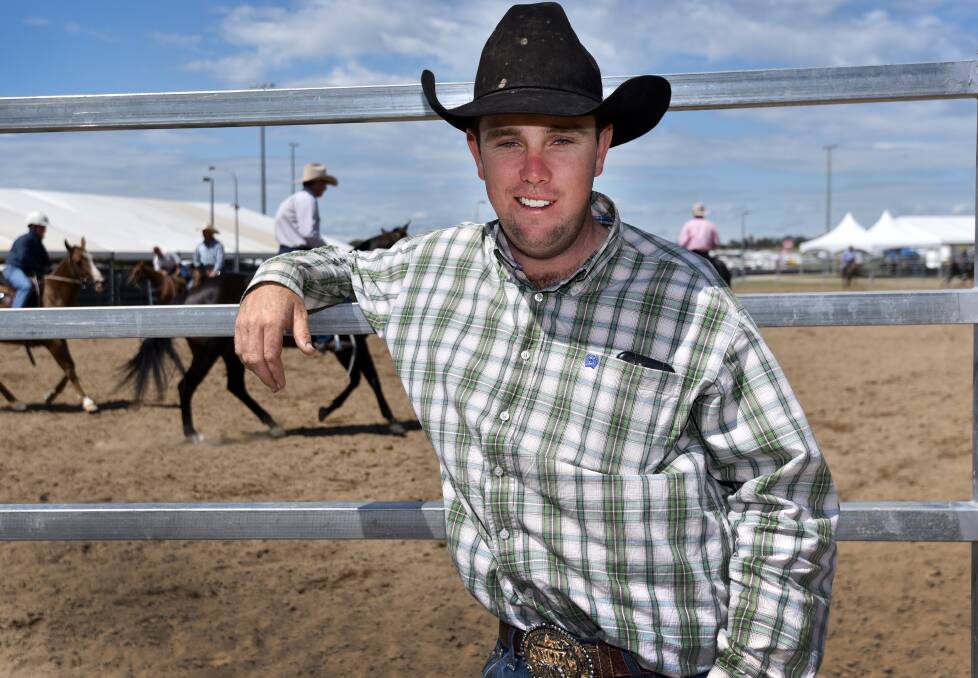 Walcha cowboy Ben McNaughton has a big weekend at the Bendy Rodeo. 
Photo: Geoff O'Neill 040216GOC01