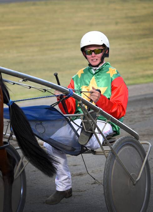 Tom Ison, seen here after driving a winner at Tamworth in January, will be part of the 10-heat Rising Stars series. Photo: Gareth Gardner 130116GGE05