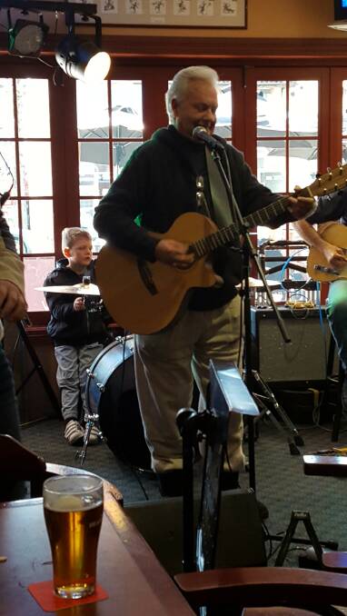 Johnny Raynor got up and sang a song or two at the Tudor on Sunday morning.