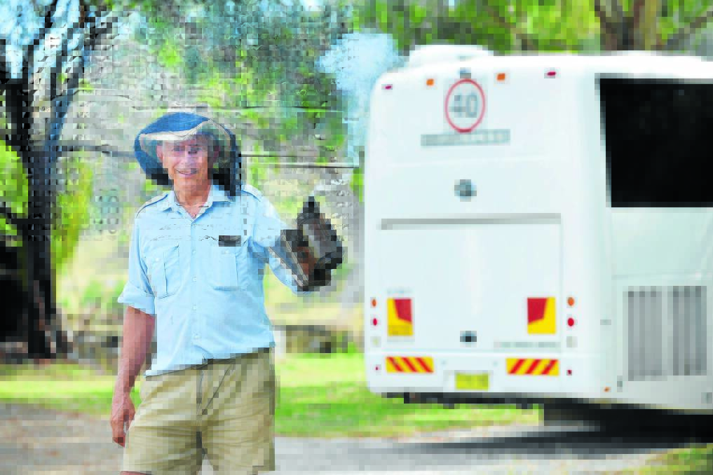 BUSY BEE: Manilla farmer, beekeeper and now former bus driver Ian Sinclair says retirement won’t slow him down too much. 
Photo: Barry Smith 120116BSA02