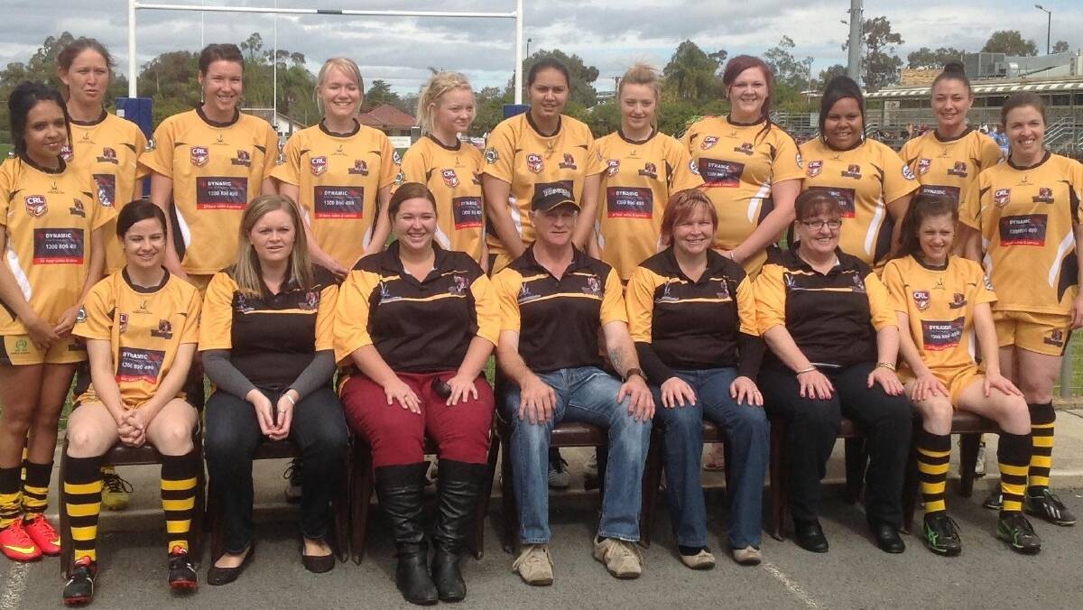 Oxley Diggers, Group 4 ladies league tag champions, are  off to the CRL Ladies League Tag Challenge at Scone (back from left) Tarniece Berry, Sheree Bilsborough, Tiffany Walsh, Rachel Schmiedel, Abby Schmiedel, Tiahna Paulson, Tayla Ryan, Jess Sawyer, Georgia Graham, Sonia Clayton, Claire Royal (front from left) Rebecca Trindall, Amy Sawyer, Lisa  Hetherington, (committee), Mick Schmiedel (president), Natasha Allan (coach), Julie Woods (committee), Aimee Diebold. Absent Jamie Hartwig, Megan Murphy. 