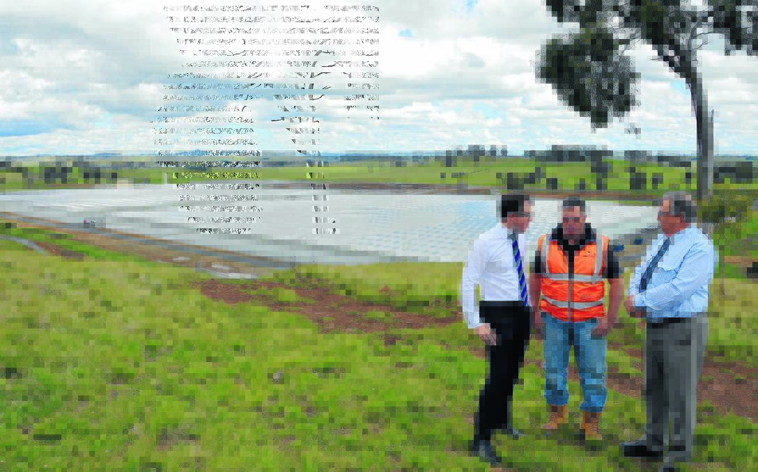 BIGGER AND BETTER: Adam Marshall with Costa Group project engineering manager Rodney Merritt and Guyra shire mayor Hans Hietbrink at the expanded tomato farm.