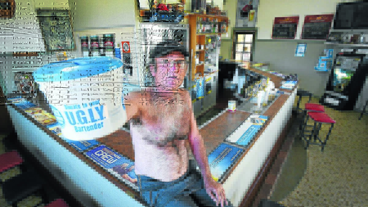 WAX ON, WAX OFF: Attunga Pub UGLY bartender bloke Steve Norris will really strip down to raise some charity dollars this month. Photo: Gareth Gardner 291015GGB01
