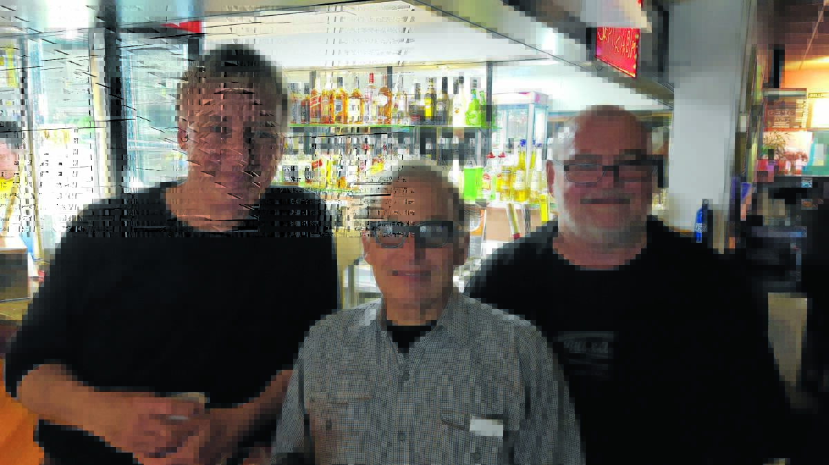 BAR FLIES: Terry Phillpot, Brian Robson and Alan Thomas propping up the bar.