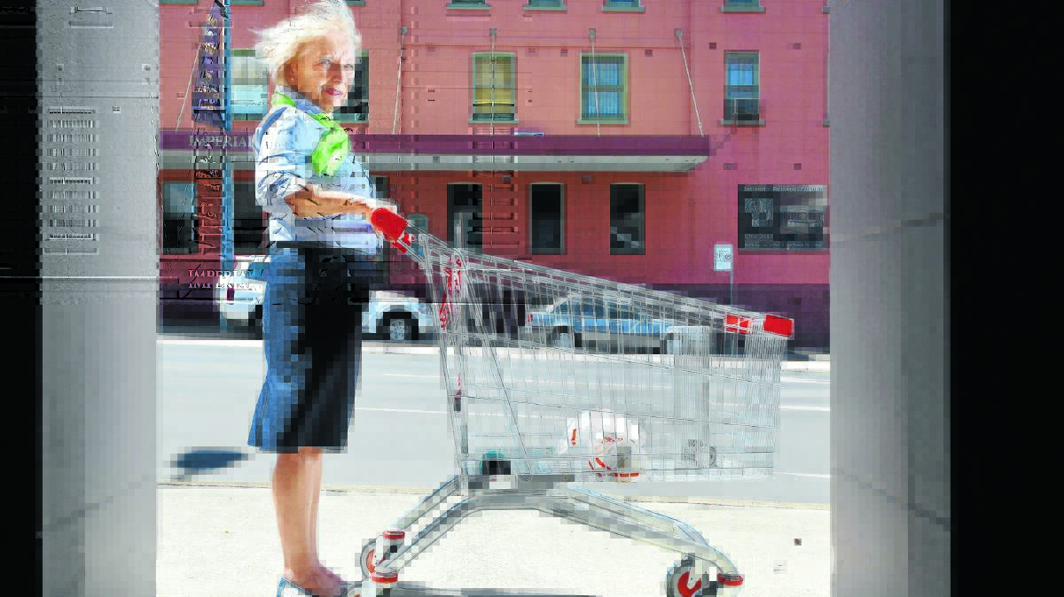 NOT HAPPY: Dianne Case is just about ‘off her trolley’ at the shopping baskets left behind at locations all over Tamworth. Photos: Barry Smith 010216BSC04