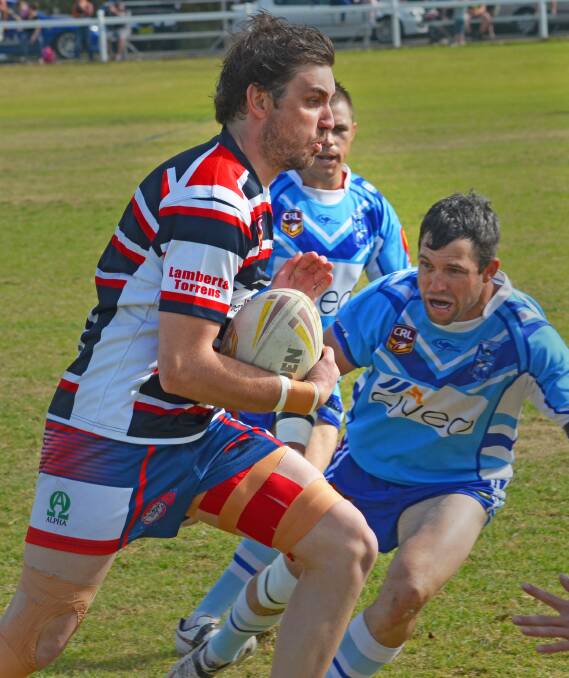 Bulldog fullback Aaron Donnelly had a busy game against Narrabri on Sunday in the minor semi-final, sparking a comeback with a great solo try in the shadows of halftime. Photo: Chris Bath 230815CBA03